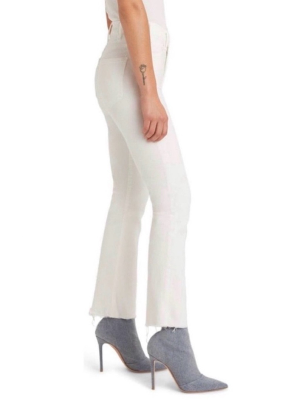 NWT💕MOTHER The Hustler High Waist Fray Hem Ankle Color:Fairest Of Them All - Picture 2 of 15